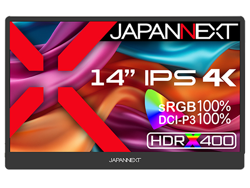液晶ディスプレイ 14型/3840×2160/miniHDMI×1、USB-C×2/ブラック/スピーカー有/2年保証