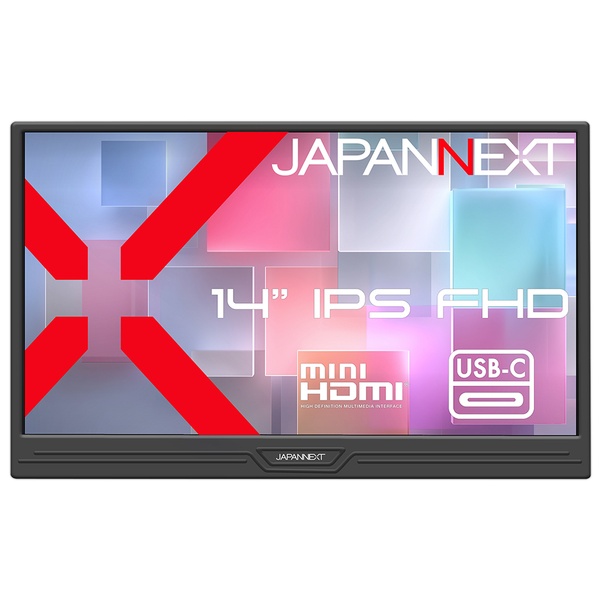 液晶ディスプレイ 14型/1920×1080/miniHDMI×1、USB-C×2/ブラック/スピーカー有/2年保証