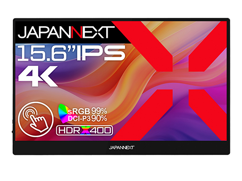 タッチパネル対応液晶ディスプレイ 15.6型/3840×2160/miniHDMI×1、USB-C×2/ブラック/スピーカー有/2年保証