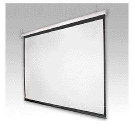 電動巻上シームレススクリーン ケース入り大型タイプ 4:3/200型 オールホワイト