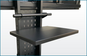 フラットディスプレイスタンド KDS-PEシリーズ用 スチール製AV追加トレイ（黒）