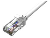 UTP カテゴリー6LANケーブル コネクター付 白 より線導体 AWG24 X 4P 20m