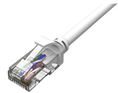 UTP カテゴリー6LANケーブル コネクター付 白 より線導体 AWG24 X 4P 3m