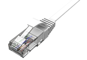 UTP CAT6 超薄型 LANケーブル コネクター付 白 より線導体 4P 1m