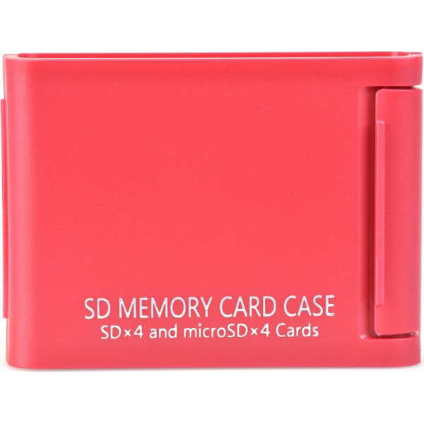 SDメモリーカードケースAS 4枚収納 レッド