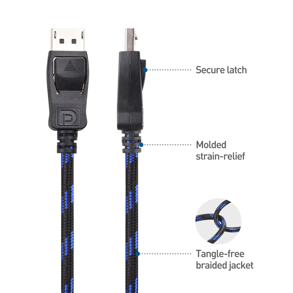 Cable Matters DisplayPortケーブル、オス-オス、1.8m、DP1.4対応、DP1.2