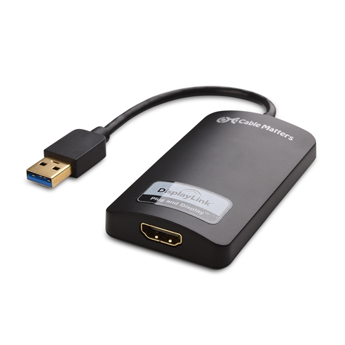 Cable Matters USB HDMI 変換アダプター USB HDMI USB 3.0 HDMI 変換 HDMI-DVI アダプター付属 USB DVI 対応 2K解像度 Windows 10/8.1/8/7/Vista/XP対応 (ブラック)