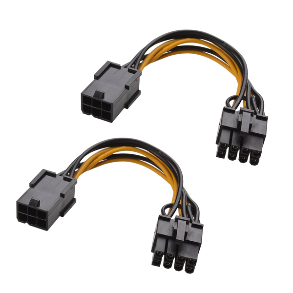 Cable Matters 6ピン PCIe 8ピン PCIe 変換電源ケーブル ビデオグラフィックカードに対応 （2本セット）- 4 インチ