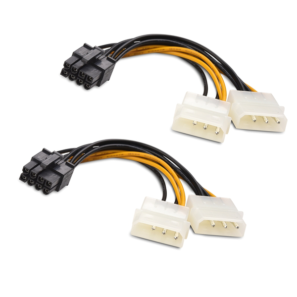 Cable Matters 8ピン PCIe Molex電源ケーブル / 2 Molex 8 Pin PCIe （2本セット） 4インチ