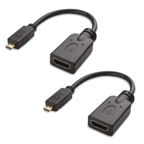 Cable Matters Micro HDMI HDMI 変換アダプター 4K解像度 金メッキコネクタ搭載 （2本セット） 6インチ ブラック