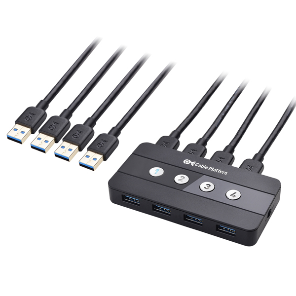 Cable Matters USB切替器 4ポートUSB-A USB-C変換アダプタ付き