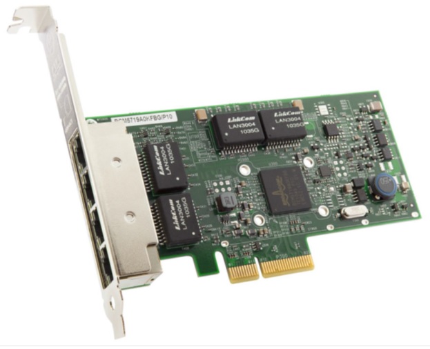 Broadcom NetXtreme 4Port 1G PCIe Ethernet NICカード BCM95719A1904AC