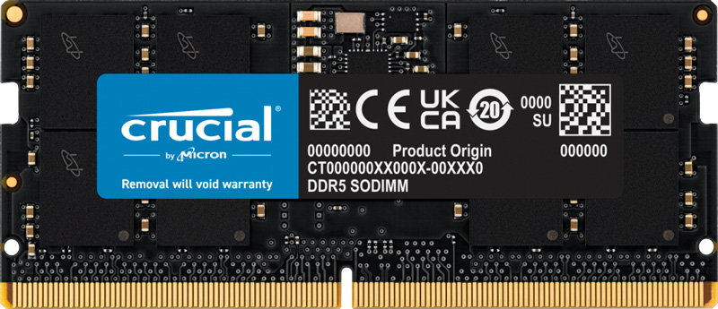 Crucial 16GB DDR5-4800 SODIMM CL40 (16Gbit)