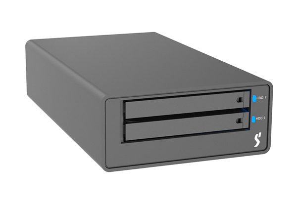 2 Bay USB3.2 Type-C External Storage USB BUS-power or DC input with USB C-C cable (Black)