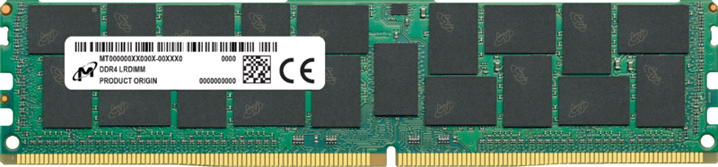 Micron 64GB DDR4 3200MT/s (PC4-25600) CL21 Quad-Rank x4 LRDIMM 288pin