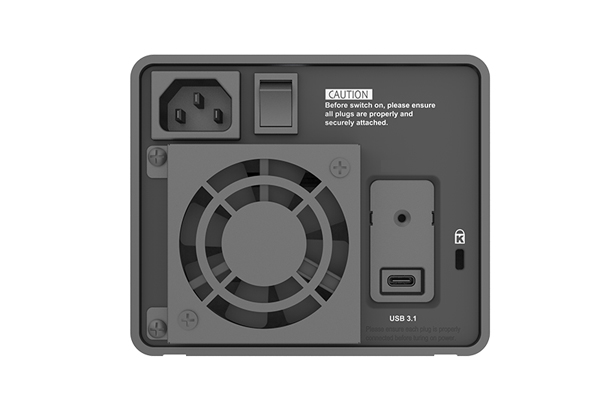 外付 2 Bay USB3.2 Type-C External Storage with 1 x USB C-A cable & 1 x USB C-C cable (Silver)