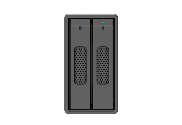 2 Bay USB3.2 External Storage with USB C-A cable (Black)