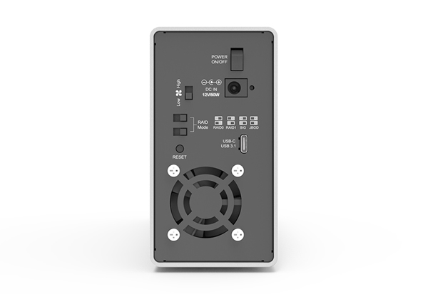 2 Bay USB3.2 External Storage with USB C-C cable (Silver)