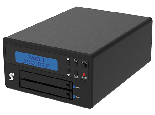 2 Bay M.2 NVMe SSD 外付RAID LCD付