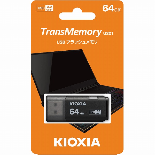 USBフラッシュメモリ TransMemory U301 ブラック 64GB