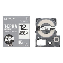 点字テープカートリッジ 12mm 白/黒文字