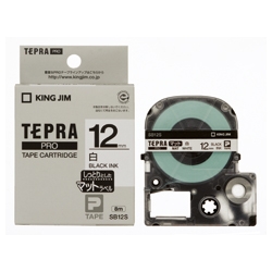 「テプラ」PROテープカートリッジ マットラベル（白） 黒文字 12mm