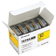 テプラPROテープカートリッジ エコパック(5個入り)カラーラベル 黄テープ/黒文字 12mm