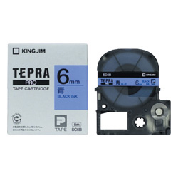 テプラPROテープカートリッジ カラーラベル（パステル） 青テープ/黒文字 6mm