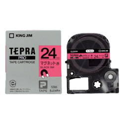 「テプラ」PROテープカートリッジ マグネットテープ 赤/黒文字 24mm