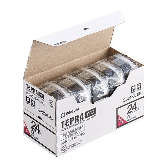 「テプラ」PROテープカートリッジ エコパック ロングタイプ（白） 24mm 5個入り