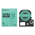 「テプラ」PROテープカートリッジ 模様ラベル 水玉緑/グレー文字 12mm