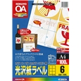 カラーLBP&PPC用 光沢紙ラベル A4 6面 100枚