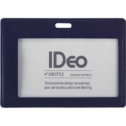 ネームカードケース <IDeo HUBSTYLE> 名刺・IDカード用 ヨコ型 紺