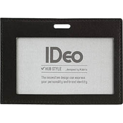 ネームカードケース<IDeo HUBSTYLE>革 ヨコ 黒