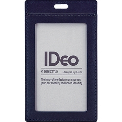 ネームカードケース <IDeo HUBSTYLE> 名刺・IDカード用 タテ型 紺