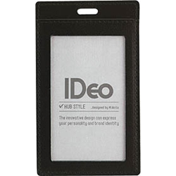 ネームカードケース<IDeo HUBSTYLE>革 タテ 黒