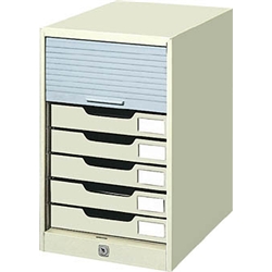 シャッターケース A4 7段 ライトグレー