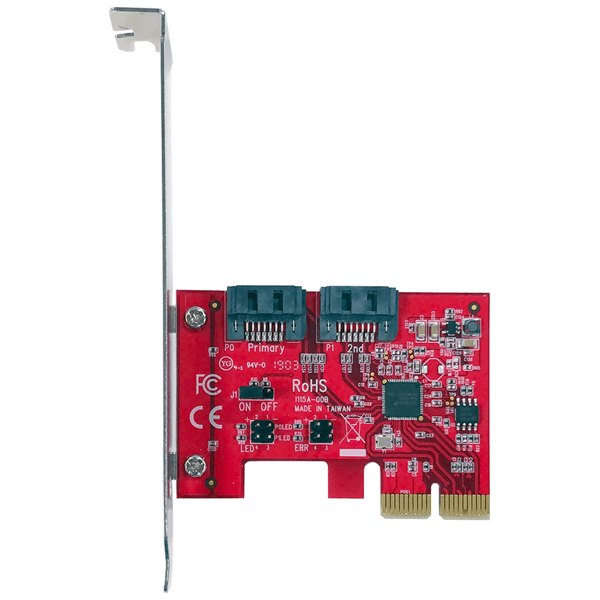 ASMedia ASM1062R搭載 SATA3 内部x2 インターフェースボード SATA3-HWR-I2-PCIE