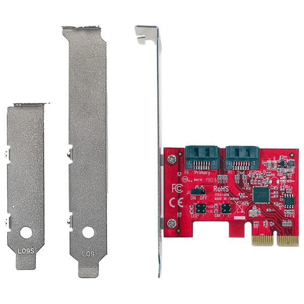 ASMedia ASM1062R搭載 SATA3 内部x2 インターフェースボード SATA3-HWR-I2-PCIE