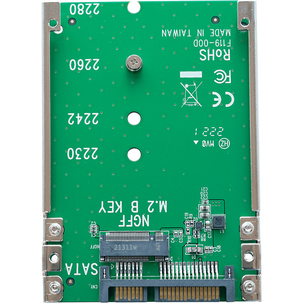 M.2 SATA SSD - 7mm厚 2.5 SATA SSD変換アダプタ KRHK-M.2S/S7