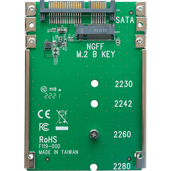 M.2 SATA SSD - 7mm厚 2.5 SATA SSD変換アダプタ KRHK-M.2S/S7