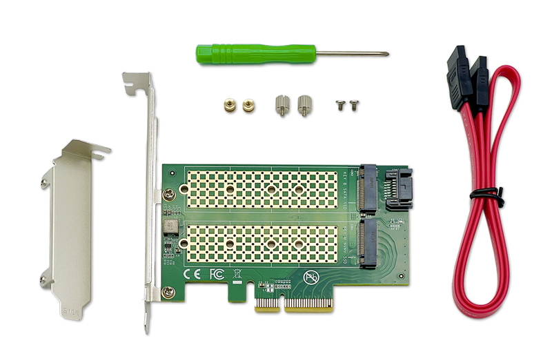 M.2増設ボード(M.2 NVMe & M.2 SATA SSD) M.2NVST-PCIE