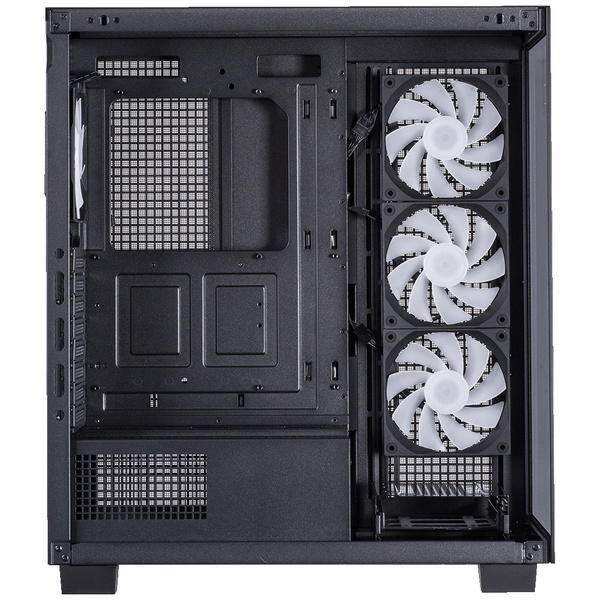 玄人志向  KRC-AT01シリーズ ATXマザーボード対応 ガラスパネル(フロント・左サイド)採用 ARGBファン搭載 ピラーレスPCケース (ブラック)　KRC-AT01B