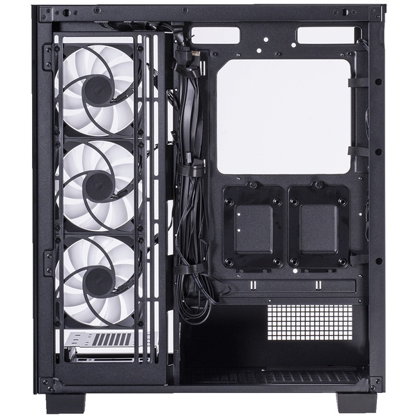 玄人志向  KRC-AT01シリーズ ATXマザーボード対応 ガラスパネル(フロント・左サイド)採用 ARGBファン搭載 ピラーレスPCケース (ブラック)　KRC-AT01B