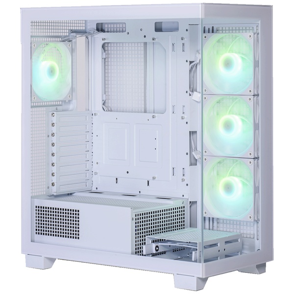 玄人志向  KRC-AT01シリーズ ATXマザーボード対応 ガラスパネル(フロント・左サイド)採用 ARGBファン搭載 ピラーレスPCケース (ホワイト)　KRC-AT01W