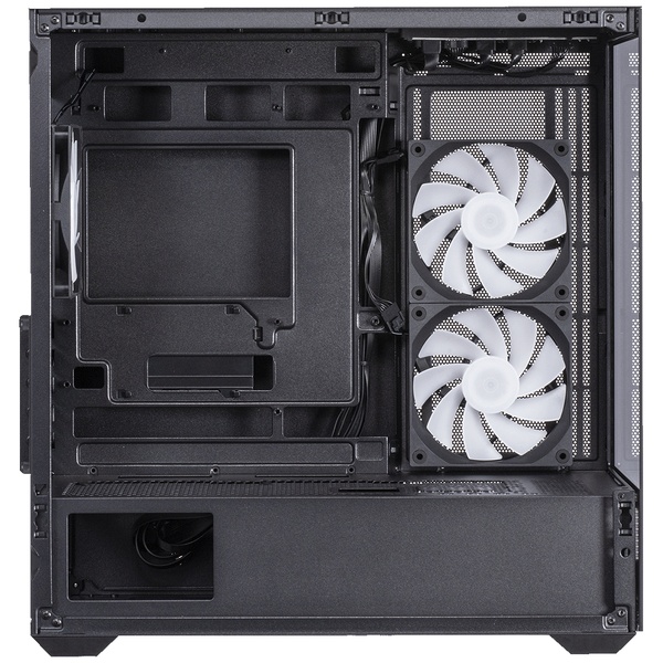 玄人志向  KRC-mT01シリーズ Micro ATXマザーボード対応 ガラスパネル(フロント・左サイド)採用 ARGBファン搭載 ピラーレスPCケース (ブラック)　KRC-mT01B