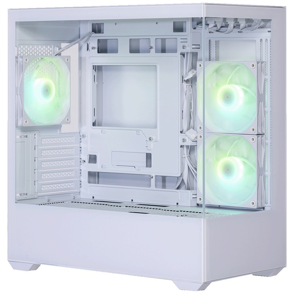 KRC-mT01シリーズ Micro ATXマザーボード対応 ガラスパネル(フロント・左サイド)採用 ARGBファン搭載 ピラーレスPCケース (ホワイト)