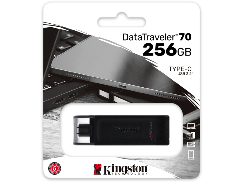 256GB USB-C 3.2 Gen 1 DataTraveler 70