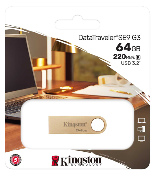 64GB 220MB/s Metal USB 3.2 Gen 1 DataTraveler SE9 G3