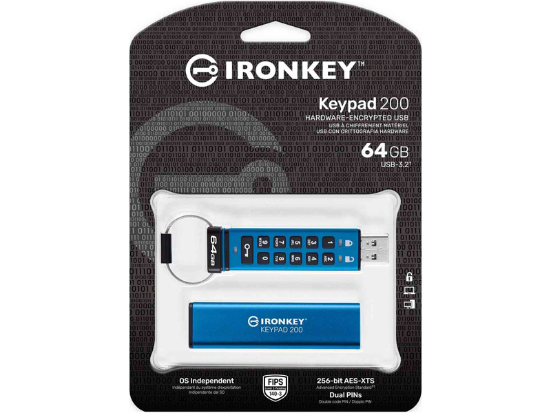 KINGSTON IRONKEY KEYPAD 200 USB 3.2 Gen 1 64GB